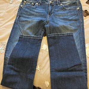 Miss Me Women's Skinny Jeans - Dark and Light Blue